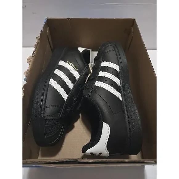 SUPERSTAR EL I ADIDAS Black/White/Black EF5396-SIZE 9K - Picture 9 of 10